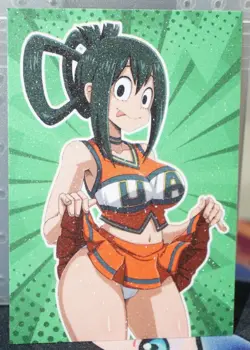 Tsuyu Asui Cheerleader My Hero Academia Sexy Hot Waifu Textured Custom Card - Image 1