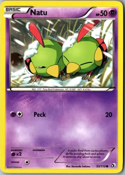 Natu 55/113 Common Legendary Treasures LP Pokemon Card - Image 1