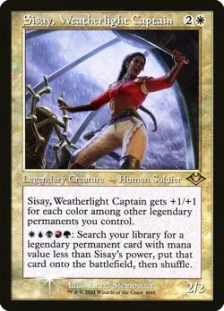 1x Sisay, Weatherlight Captain - Foil Etched - Retro Frame Light Play MTG Magic - Image 1
