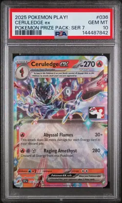 PSA 10 Ceruledge Ex 036/191 Pokemon Play! Prize Pack Series 7 - Population is 8 - Image 1