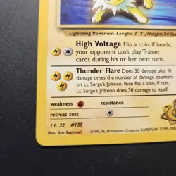 2000 Lt. Surge’s Jolteon 28/132 - Gym Challenge Non-Holo Rare - Pokemon TCG - NM - Image 4