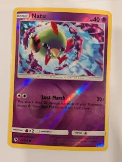Natu 87/214 - SM Lost Thunder Pokemon Reverse Holo Foil Nice! - Image 1
