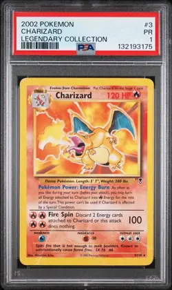 2002 POKEMON LEGEND COLL #3 CHARIZARD PSA 1 - Image 1