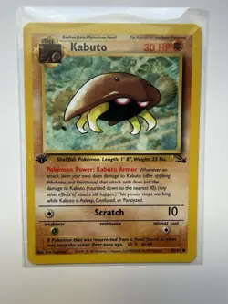 Lot of Pokemon Kabuto 1st Edition 50/62 1999 WOTC English TCG Card - Image 4