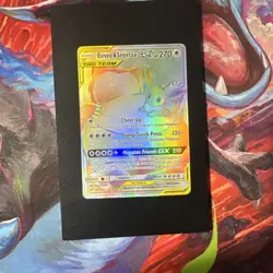 Pokemon Eevee & Snorlax GX Team Up TCG Secret Rare Card 191/181 CleanWith Crease - Image 1