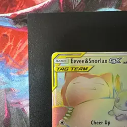 Pokemon Eevee & Snorlax GX Team Up TCG Secret Rare Card 191/181 CleanWith Crease - Image 2
