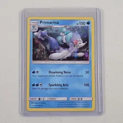 Pokemon Card Primarina Sun & Moon Base Set - 41/149 Cracked Ice Holo Rare TCG - Image 1