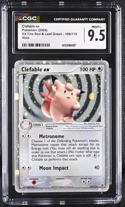 CGC 9.5 Clefable ex EX Fire Red & Leaf Green 106/112 Holo SWIRL Pokemon Card - Image 1