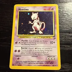 Mewtu Mewtwo Holo 10/102, 1st Edition Base Set, 1999 WOTC Pokemon, - Image 2