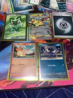 Ascended Heroes Sprigatito #251 Pikachu 057 Pokemon Lot Gastly Cosmos Charmander - Image 3