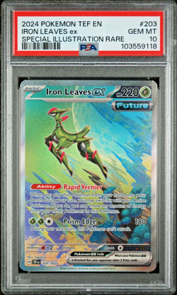 Iron Leaves ex #203 PSA 10 GEM MINT | 2024 Pokemon Temporal Forces - Image 1