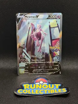 Pokemon Go Mewtwo v Alternate Full Art Holo Rare Card 072/078 Pokemon TCG - Image 1