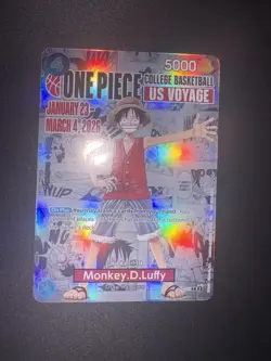 Monkey.D.Luffy (College Basketball US Voyage) P-055 One Piece Promotion Cards NM - Image 1