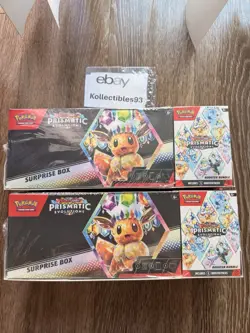 (2) Pokemon Sam's Club Prismatic Evolutions Surprise Box + Booster Bundle Lot - Image 1