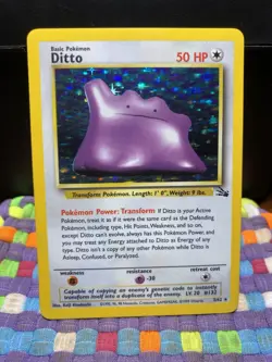 Ditto Pokemon TCG 3/62 Fossil Holo Rare Unlimited LP - Image 1