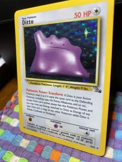 Ditto Pokemon TCG 3/62 Fossil Holo Rare Unlimited LP - Image 2