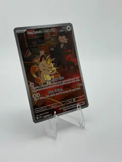 Pokemon Team Rocket’s Meowth Illustration Rare Destined Rivals 203/182 - Image 3