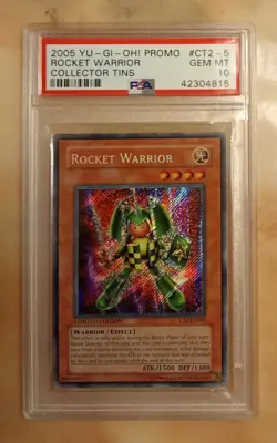 Yu-Gi-Oh 2005 Rocket Warrior PSA 10 GEM MINT CT2-EN005 Tin Promo Secret Rare! - Image 1