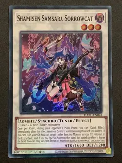 Shamisen Samsara Sorrowcat | DABL-EN044 | Super Rare | 1st Edition | YuGiOh TCG - Image 1