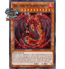 Yugioh! 1x Uria, Lord of Searing Flames MZMU-EN000 Starlight Rare 1st Ed NM - Image 1