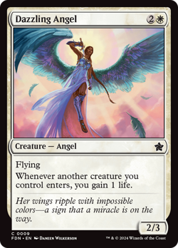 Dazzling Angel (FOIL) x1 - MTG Foundations FDN #9 - Image 1