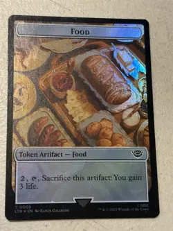 mtg foil token Treasure // Food, 0012/0009, Lord of the Rings - Image 2
