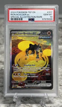 2024 POKEMON TEF EN-TEMPORAL FORCES #207 IRON BOULDER EX PSA 10 - Image 1