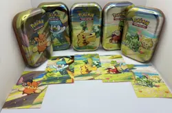 Pokemon TCG - Paldea Friends EMPTY Mini Tins Full Set of 5 w/ Cards EMPTY! - Image 1