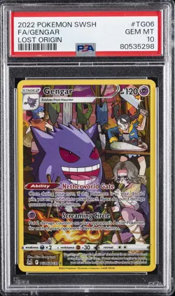 2022 POKEMON SWORD & SHIELD LOST ORIGIN #TG06 FULL ART/GENGAR PSA 10 - Image 1