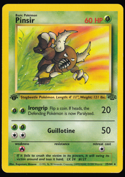 Pinsir 25/64 1st Edition Jungle Pokemon Card 1999 LP - Image 1