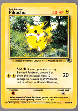 Pikachu 60/64 Jungle Pokemon Card 1999 HP - Image 1