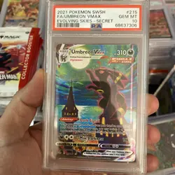 2021 POKEMON SWORD & SHIELD EVOLVING SKIES SECRET FULL ART UMBREON VMAX PSA 10 - Image 1