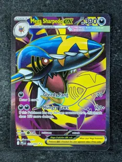 2025 Pokemon MEGA SHARPEDO EX #113/094 Phantasmal Flames Ultra Rare Holo English - Image 1