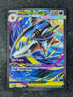 2025 Pokemon MEGA SHARPEDO EX #127/094 Phantasmal Flames Special Illustration - Image 1