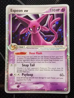 2005 Unseen Forces 102/115 Espeon ex Holo Ultra Rare Pokemon TCG - Image 1