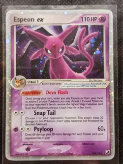 2005 Unseen Forces 102/115 Espeon ex Holo Ultra Rare Pokemon TCG - Image 3