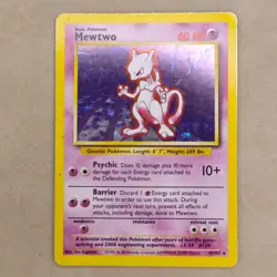 Mewtwo 010/102 Base Set Holo WOTC Vintage Pokemon Card 1999 MP Moderately Played - Image 1