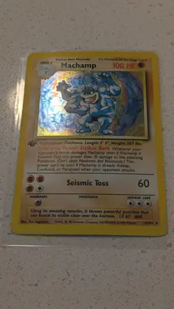 Machamp Holo Rare 1st Edition 1999 Base Set 8/102 Pokemon Card - LP - Image 2