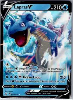 Lapras V 049/202 SWSH01: Sword & Shield Base Set - Pokemon Card - NM - Image 1