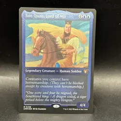 FOIL SUN QUAN, LORD OF WU Commander Masters Magic MTG CARD Etched 0498 - Image 1