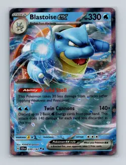 Blastoise ex 030 2024 Pokemon Stellar Crown Double Rare Card NM+ - Image 1