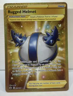 Rugged Helmet 228/198 - Chilling Reign- Full Art Gold Secret Holo - Pokemon NM - Image 1