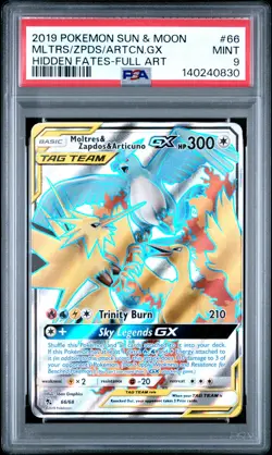 PSA 9 MOLTRES & ZAPDOS & ARTICUNO GX 66/68 HIDDEN FATES POKEMON - Image 1