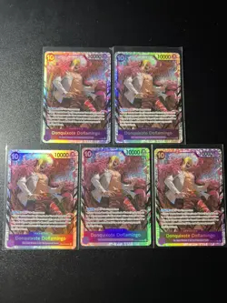 x5 playset One Piece TCG English OP14-069 Donquixote Doflamingo SR Foil NM - Image 1