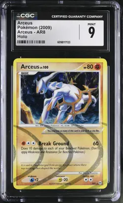 CGC 9 MINT Arceus 2009 Arceus AR8 Holo Pokemon Card - Image 1