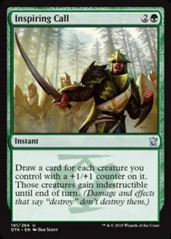 MTG Inspiring Call - Foil, Moderate Play, English Dragons of Tarkir - Image 1