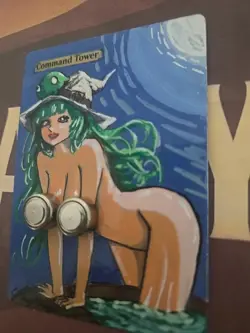 Command Tower MTG Waifu Witch of the Forest Altered Art Hand Painted Signed - Image 2