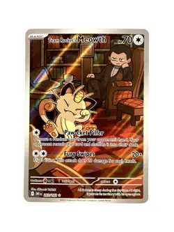 Team Rocket's Meowth 203/182 Destined Rivals Illustration Rare Pokemon TCG NM - Image 1