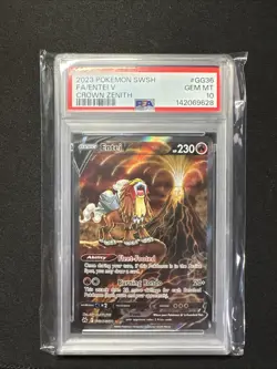 PSA 10 Gem Mint Pokemon Crown Zenith Entei V #GG36 Full Art Holo - Image 1