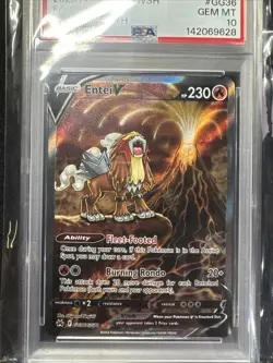 PSA 10 Gem Mint Pokemon Crown Zenith Entei V #GG36 Full Art Holo - Image 2